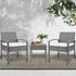 3PC Patio Furniture Bistro Set Wicker Outdoor Lounge Setting Grey