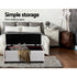 Storage Ottoman Blanket Box 97cm Leather White