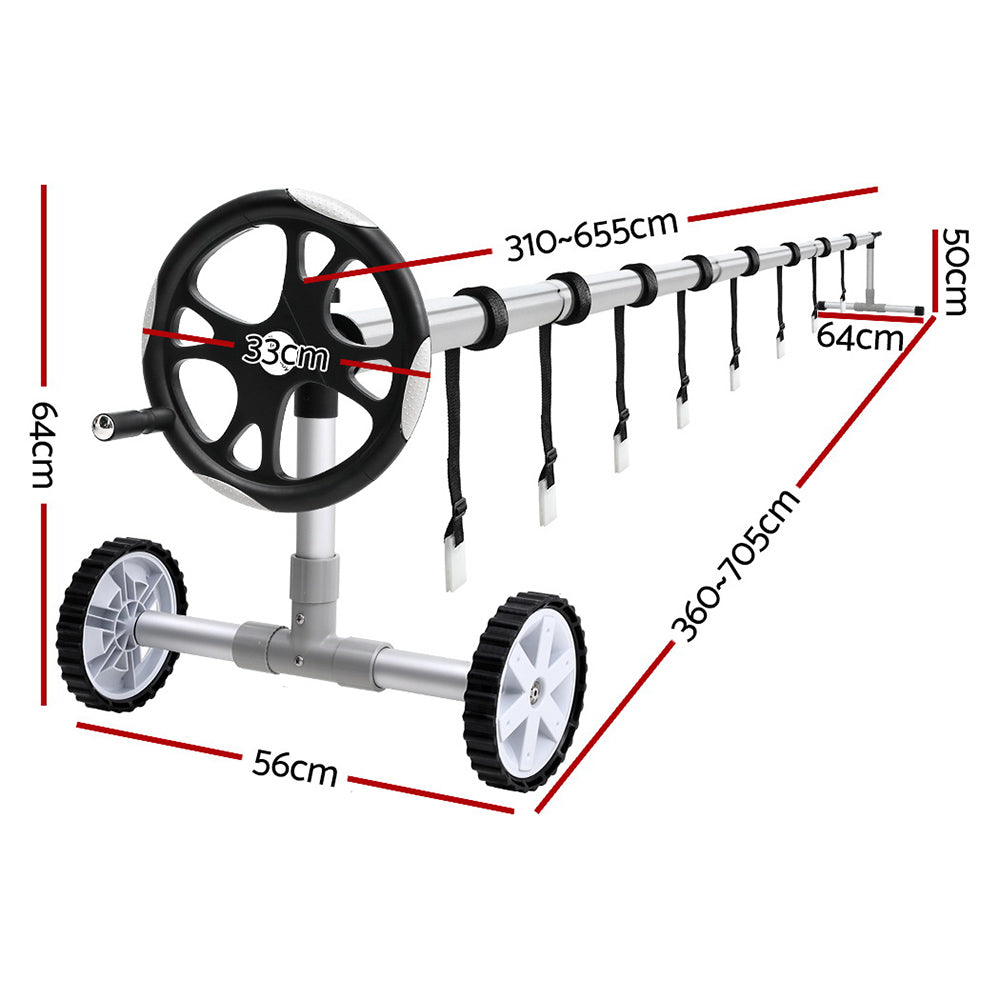 Pool Cover Roller 6.55m Adjustable Swimming Pool Solar Blanket Reel