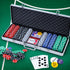 500pcs Poker Chips Set Casino Texas Hold'em Gambling Party Game Dice Cards Case