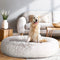 Extra Large Calming Pet Bed Washable Dog Bed White Brown