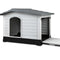 Dog Kennel House Extra Large Outdoor Plastic Puppy Pet Cabin Shelter XL Grey