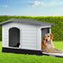 Dog Kennel House Extra Large Outdoor Plastic Puppy Pet Cabin Shelter XL Grey