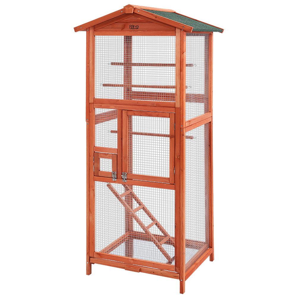 Bird Cage 72cm x 60cm x 168cm Pet Cages Large Aviary Parrot Carrier Travel Canary Wooden XL