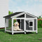 Large Wooden Dog Kennel – Weatherproof Outdoor Pet House Grey/White