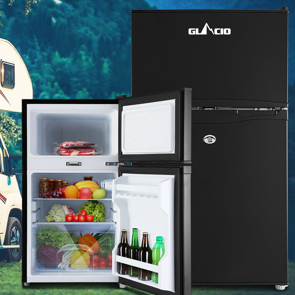 Glacio 90L Portable Fridge Freezer Bar Upright 12V/24V/240V Camping Caravan