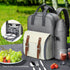 Alfresco 4 Person Picnic Basket Set Backpack Bag Insulated Grey