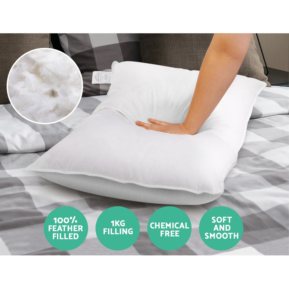 Duck Feather Down Pillow Twin Pack