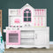 Kids Wooden Princess Kitchen Play Set Pretend Cooking Toy White Pink