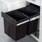 Pull Out Bin Kitchen Double Basket 2X20L Black