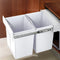 Pull Out Bin 40L Dual Compartment Kitchen Cupboard Under Bench White Set