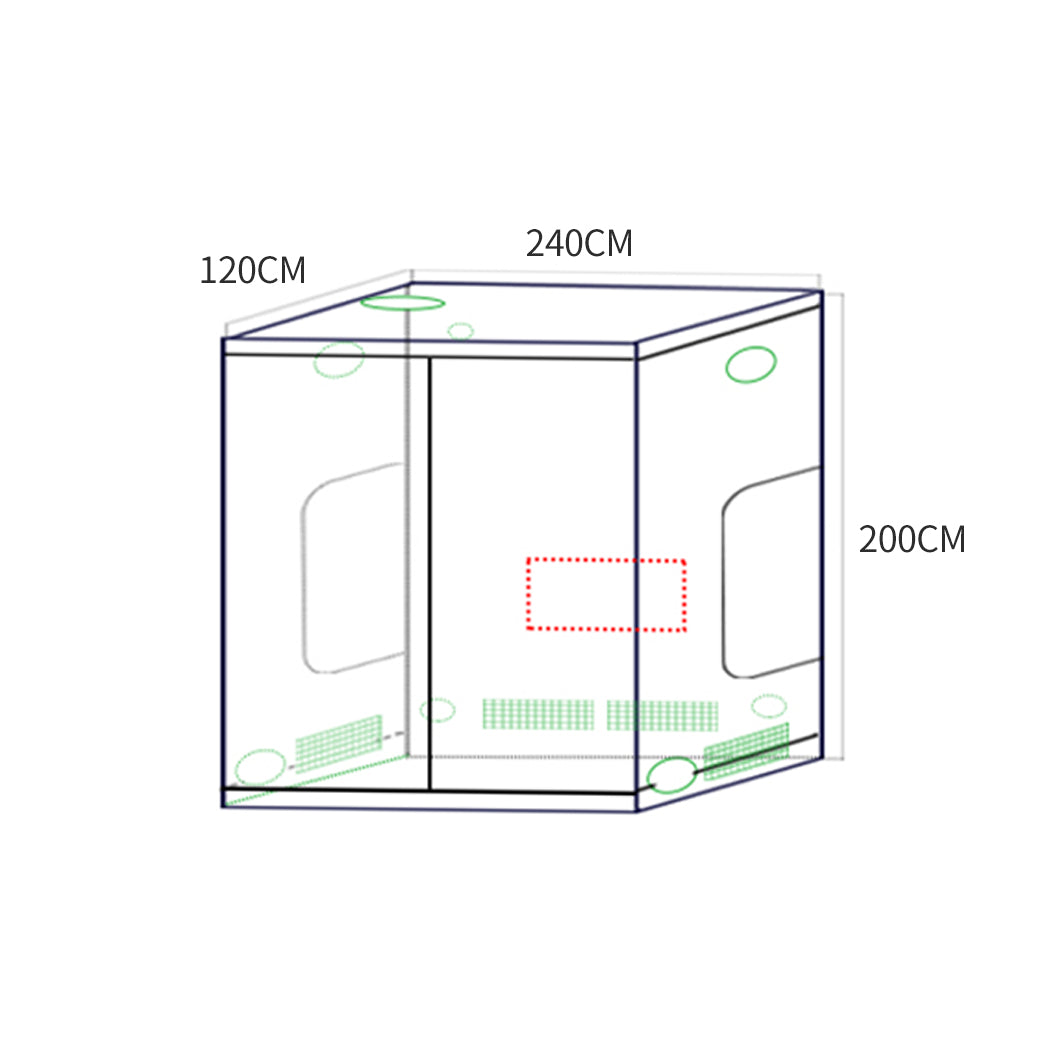 Garden Hydroponics Grow Room Tent Reflective Aluminum Oxford Cloth 240x120cm