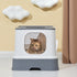 Cat Litter Box Fully Enclosed Kitty Toilet Trapping Sifting Odor Control Basin