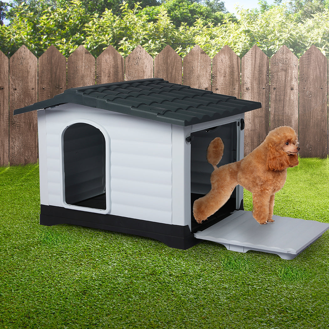 Dog Kennel Outdoor Indoor Pet Plastic Garden Large House Weatherproof Outside