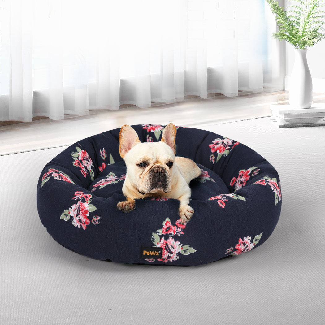 Dog Calming Bed Pet Cat Washable Portable Round Kennel Summer Outdoor M