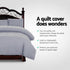 Giselle Bedding Quilt Cover Set Classic Grey Queen