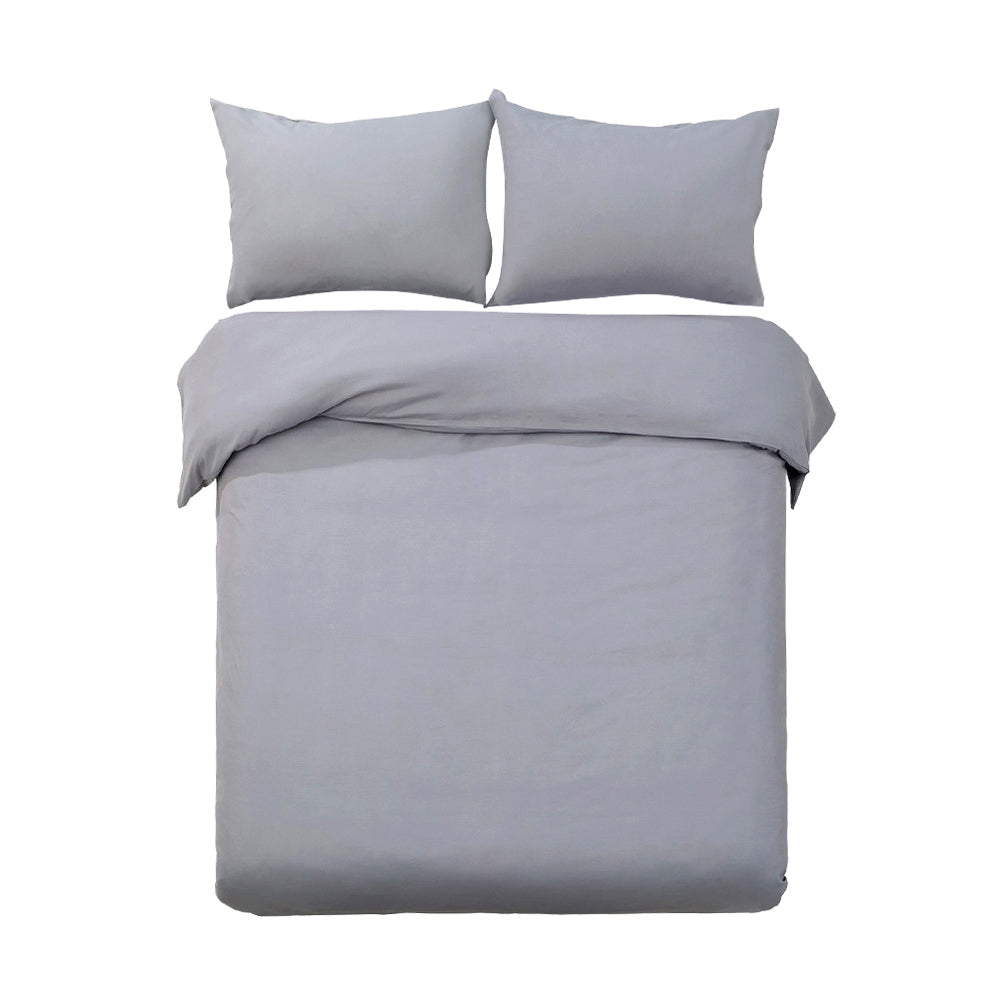 Giselle Bedding Quilt Cover Set Classic Grey Super King