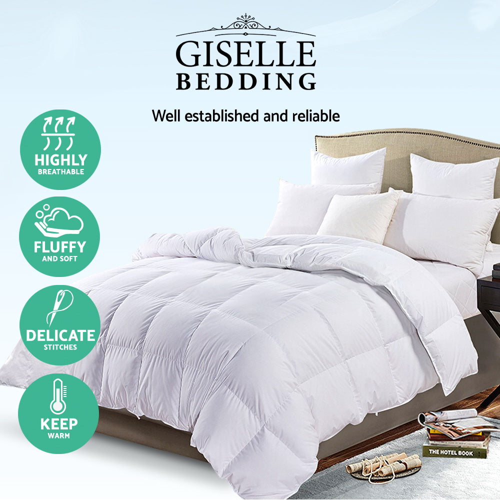 Giselle Bedding 700GSM Duck Down Feather Quilt Queen