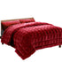 Giselle Bedding Faux Mink Quilt Burgundy Queen