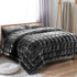 Giselle Bedding Faux Mink Quilt Charcoal King