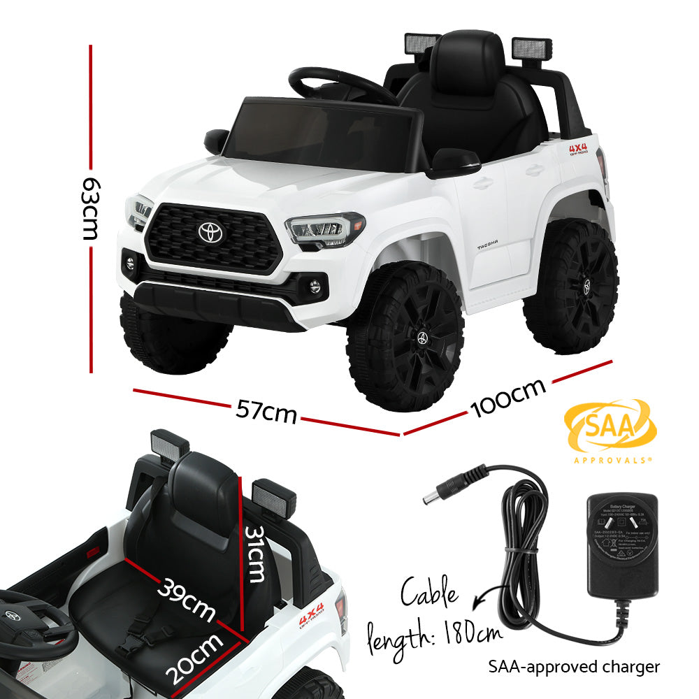 Kids Electric Ride On Car Toyota Tacoma Off Road Jeep Toy Cars Remote 12V Whte