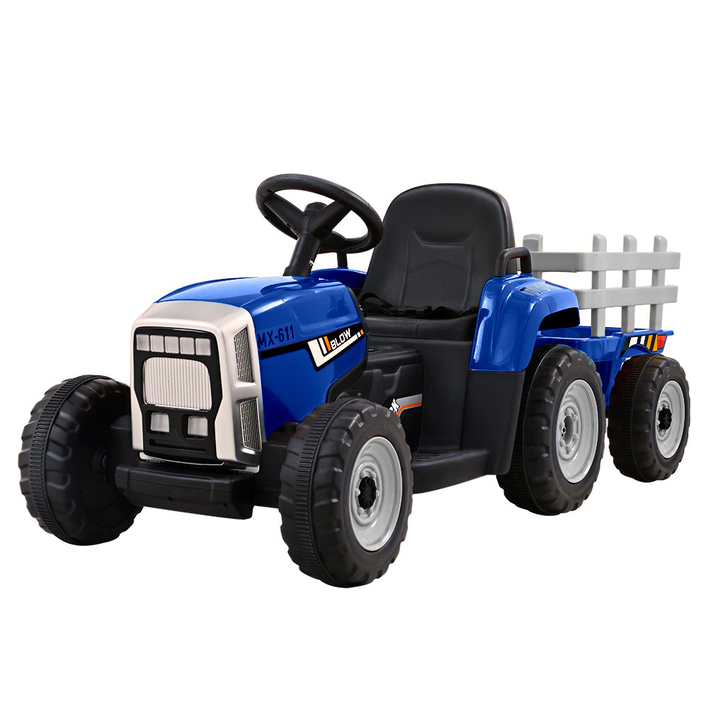 Kids Electric Ride On Car Tractor Toy Cars 12V Blue