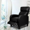 Artiss PU Leather Recliner Armchair Sofa Chair 135° Adjustable Black Lounge Seat