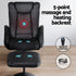 Artiss Recliner Chair Ottoman Heated Massage Black