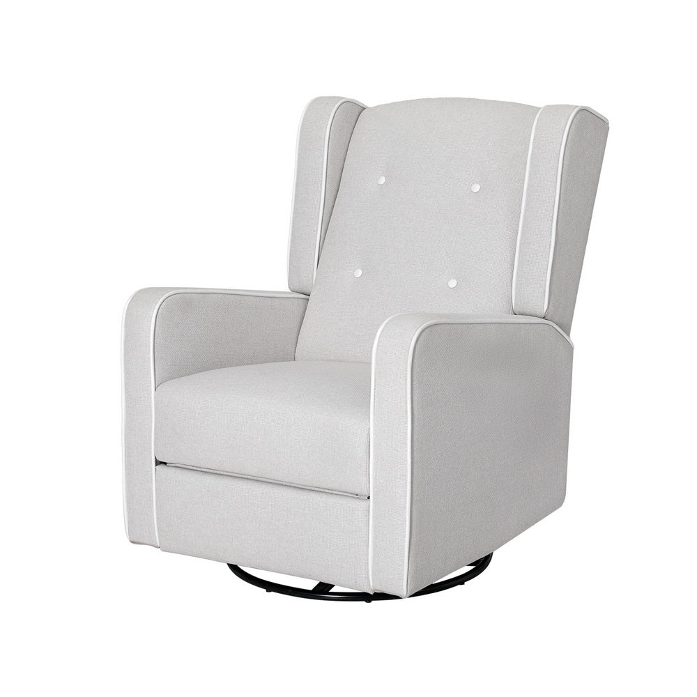 Recliner Armchair 360ï¿½ Swivel Grey Fabric