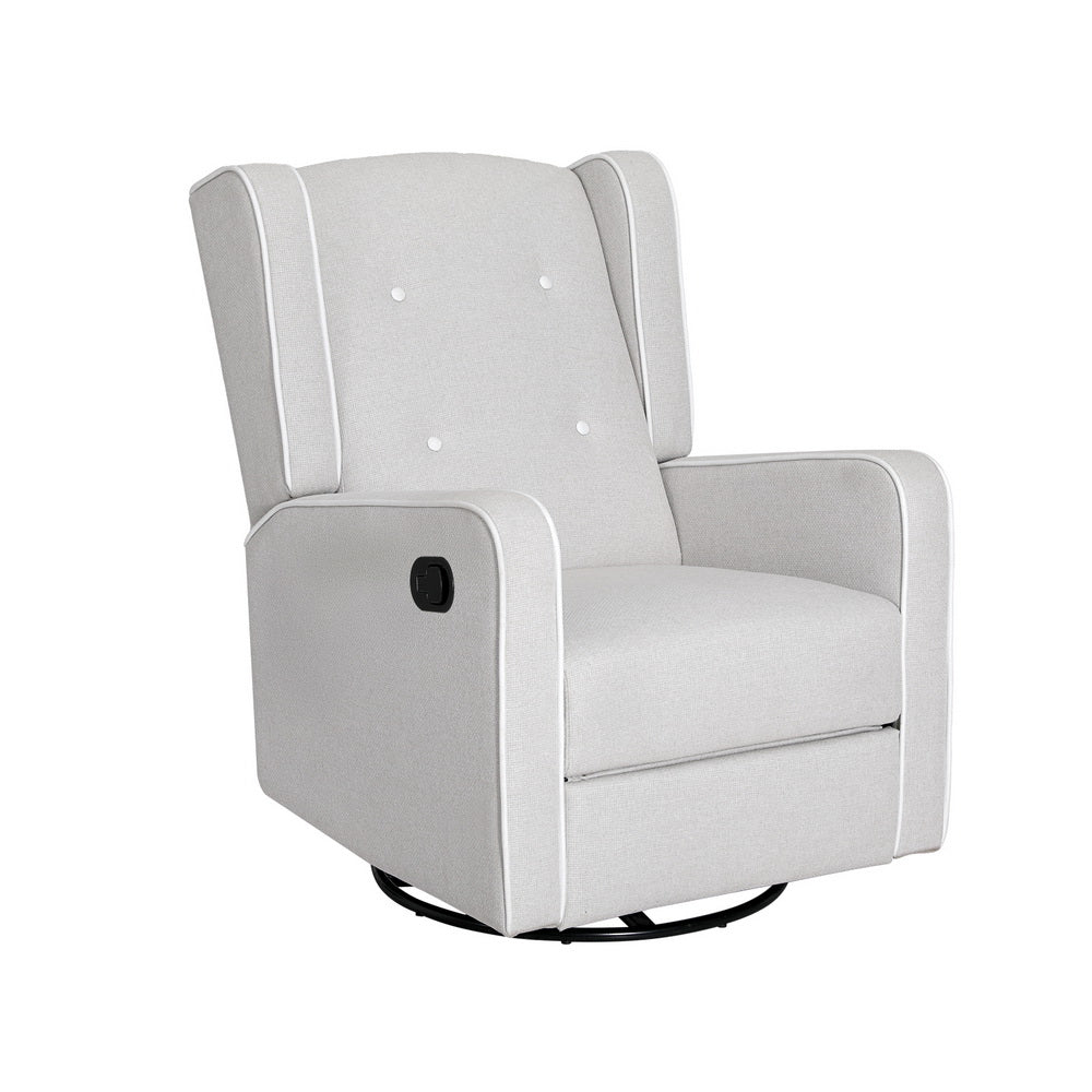 Recliner Armchair 360ï¿½ Swivel Grey Fabric