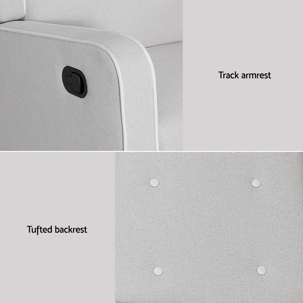 Recliner Armchair 360ï¿½ Swivel Grey Fabric