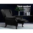 Recliner Armchair Black Faux Leather Domini
