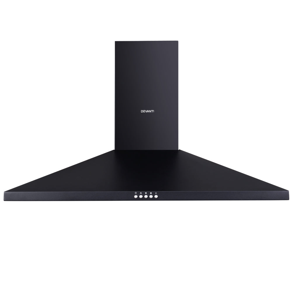 900mm Range Hood 90cm Rangehood Black