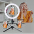 LED Ring Light with Tripod Stand Phone Holder Dimmable Studio Photo Makeup Lamp Type2