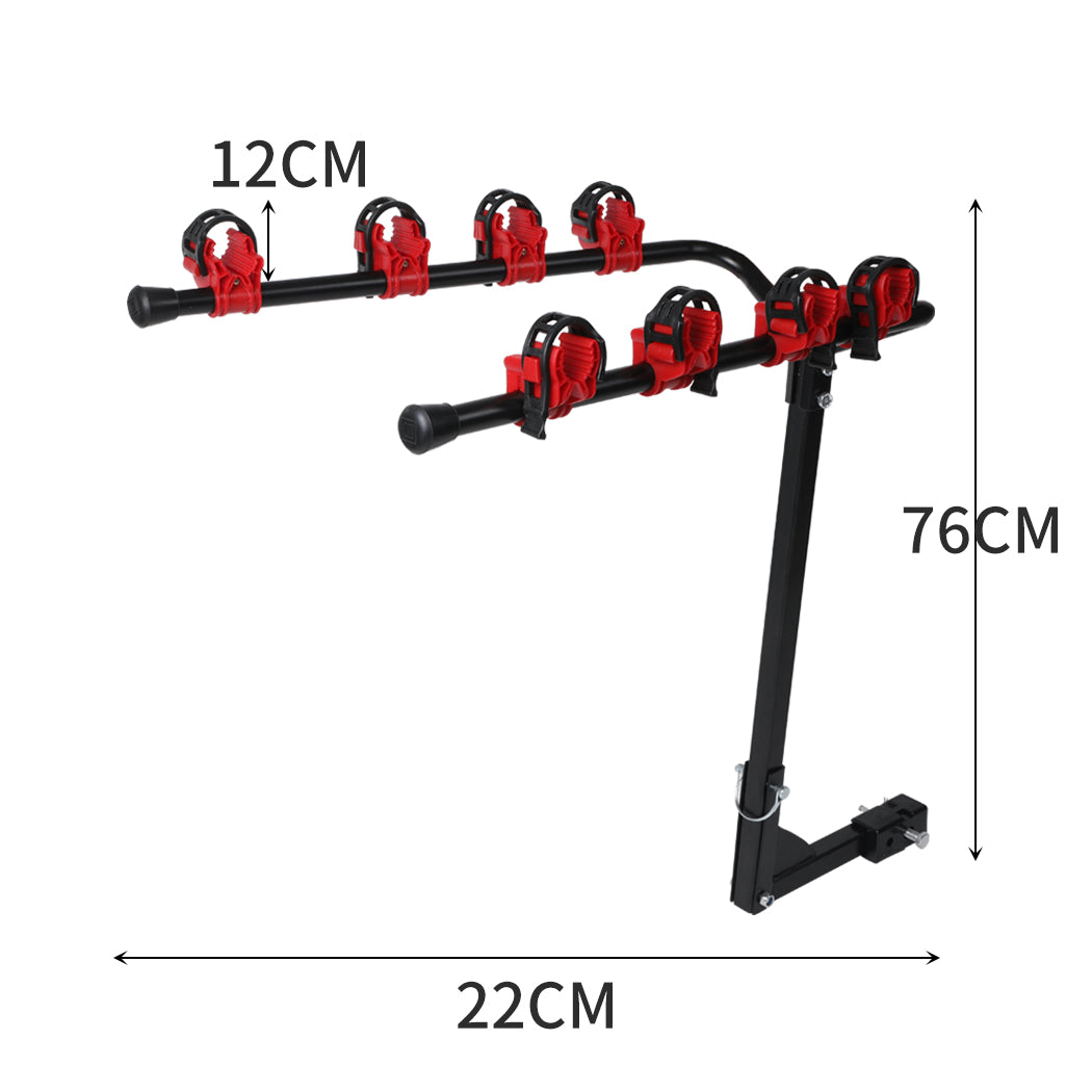 Car Bike Rack Carrier 4 Rear Mount Bicycle Foldable Hitch Mount Heavy Duty