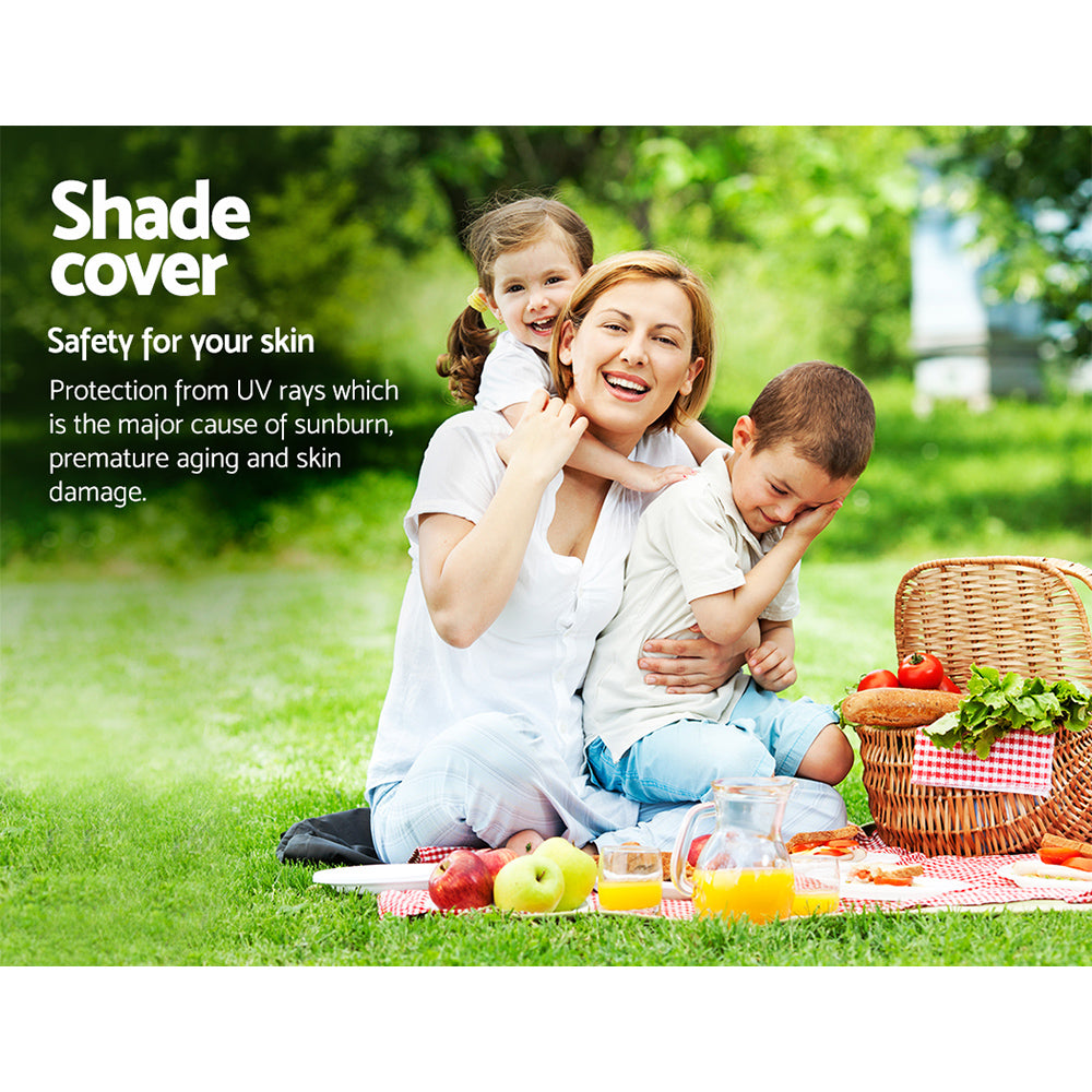 Shade Sail 3x6m Rectangle 185GSM 95% Sand Shade Cloth