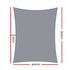 Shade Sail 4x5m Rectangle 280GSM 98% Grey Shade Cloth