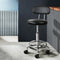 Salon Stool Chair with Backrest PU Leather Hydraulic Adjustable Black