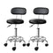 2x Salon Stool Swivel Chair Backrest Black