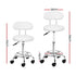 Salon Stool Swivel Chair Backrest White