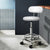 Adjustable Salon Stool Chair with Backrest PU Leather Hydraulic White