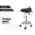 2x Salon Stool Saddle Swivel Chair Black