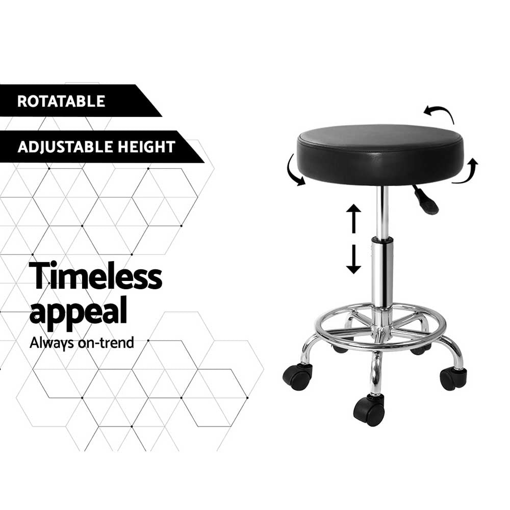 Salon Stool Round Swivel Chair Black