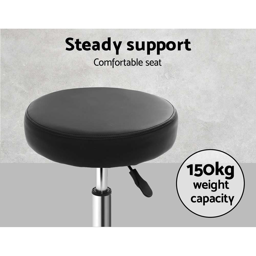 Salon Stool Round Swivel Chair Black