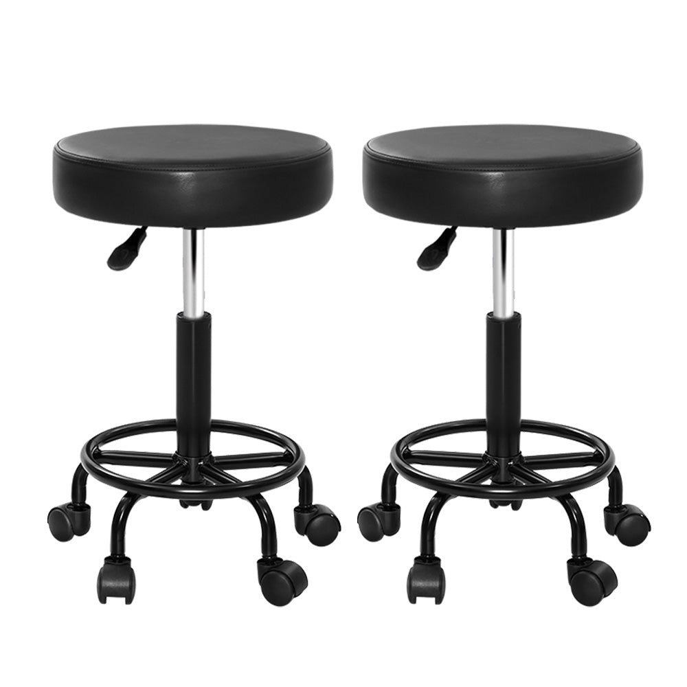 2x Salon Stool Round Swivel Chair