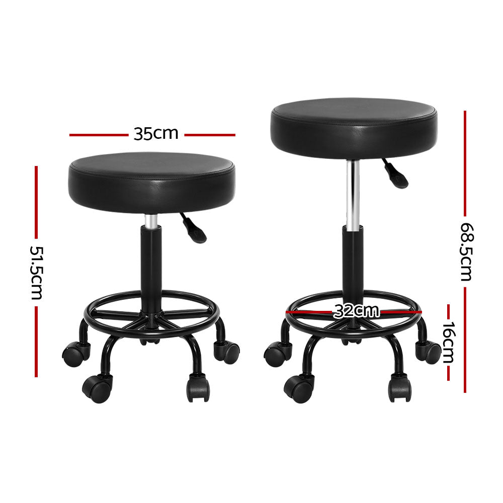 2x Salon Stool Round Swivel Chair