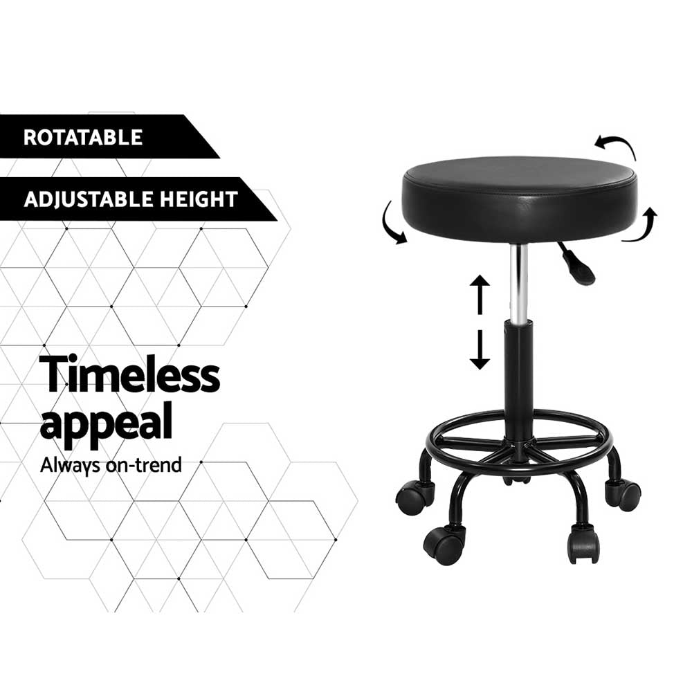 2x Salon Stool Round Swivel Chair