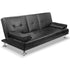 Artiss Sofa Bed 188CM Black PU Leather