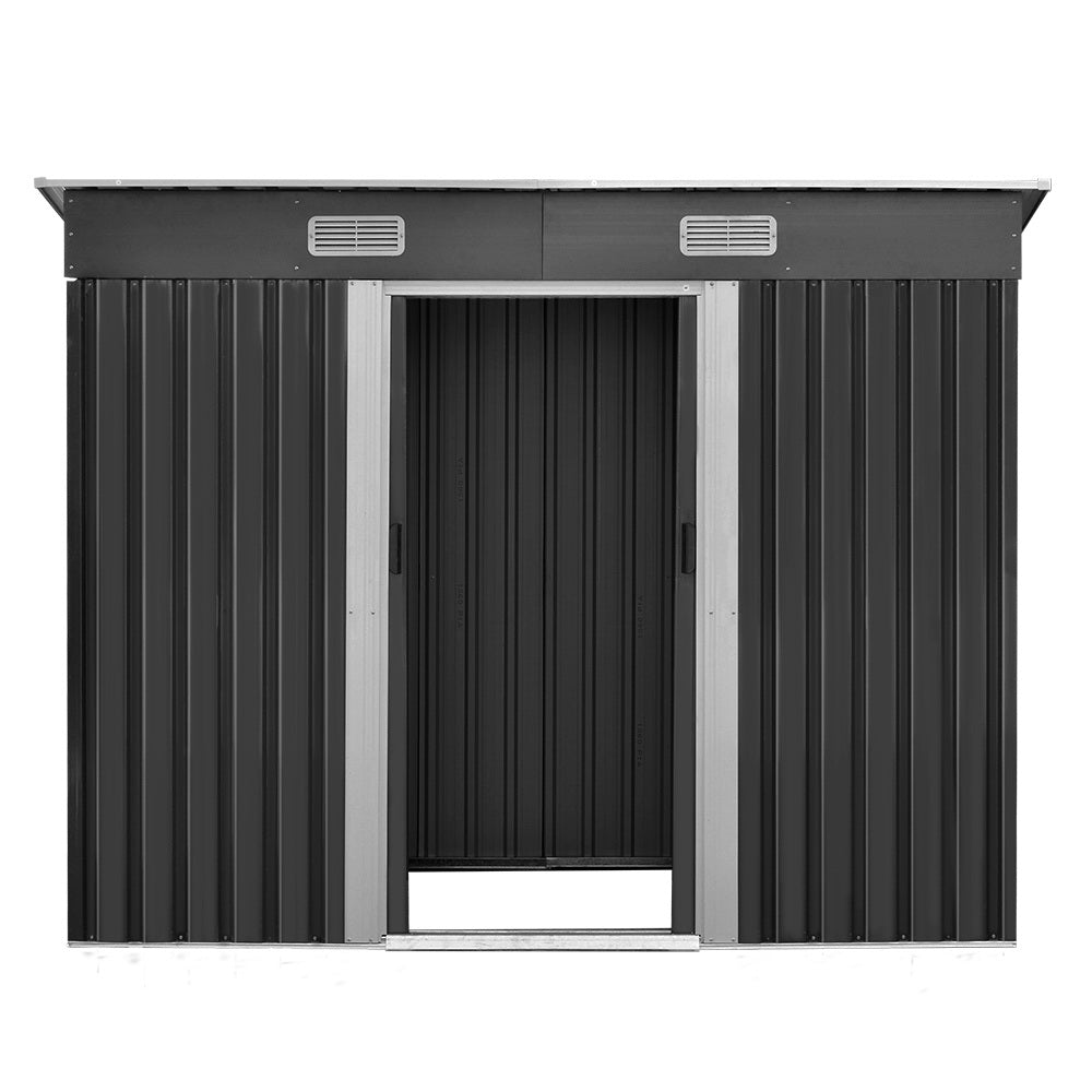 Garden Shed 2.38x1.31M Sheds Outdoor Storage Tool Metal Workshop Shelter Sliding Door