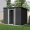 Metal Garden Shed 238x131cm Outdoor Storage Shed Galvanized Steel Grey